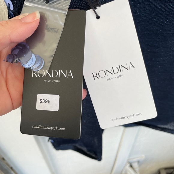 New Rondina Navy Sequined Sleeveless Top - Picture 5 of 6